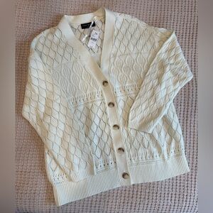 Lane Bryant Cream Knit Cardigan